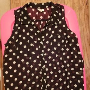 Marisol medium tank, black & white polka dot